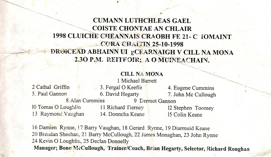 1998 Under 21 C Champions